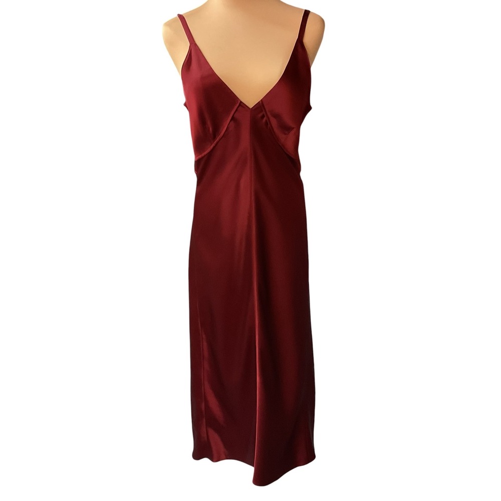 Helmet Lang Women's Elegant Bias Cut Evening Party Satin Slip Dress Size Medium - Picture 3 of 12